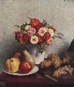 Stilleben mit Blumen und Fruchten